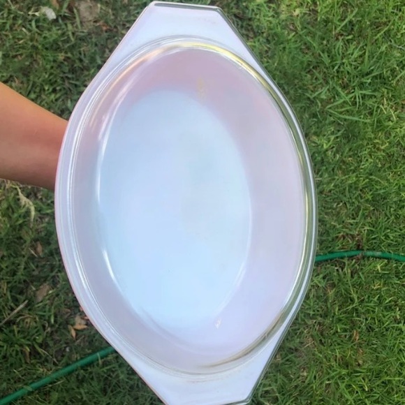 Pyrex Golden Poinsettias With LID 2.5 Qt Oval Casserole 045 Christmas Promo RARE - Picture 3 of 12